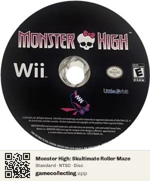 Monster High: Skultimate Roller Maze Nintendo Wii, NTSC disc