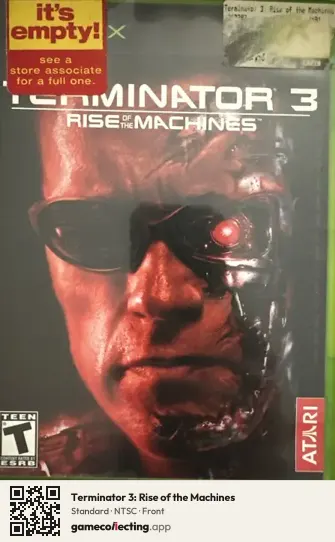 Terminator 3: Rise of the Machines Xbox, NTSC box front