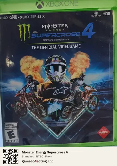 Monster Energy Supercross 4 Xbox One, NTSC box front