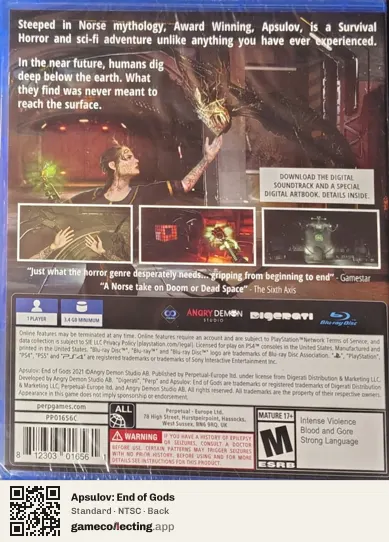 Apsulov: End of Gods PlayStation 4, NTSC box back
