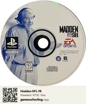 Madden NFL 98 PlayStation, NTSC disc