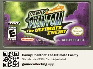 Danny Phantom: The Ultimate Enemy Game Boy Advance, NTSC cartridge label