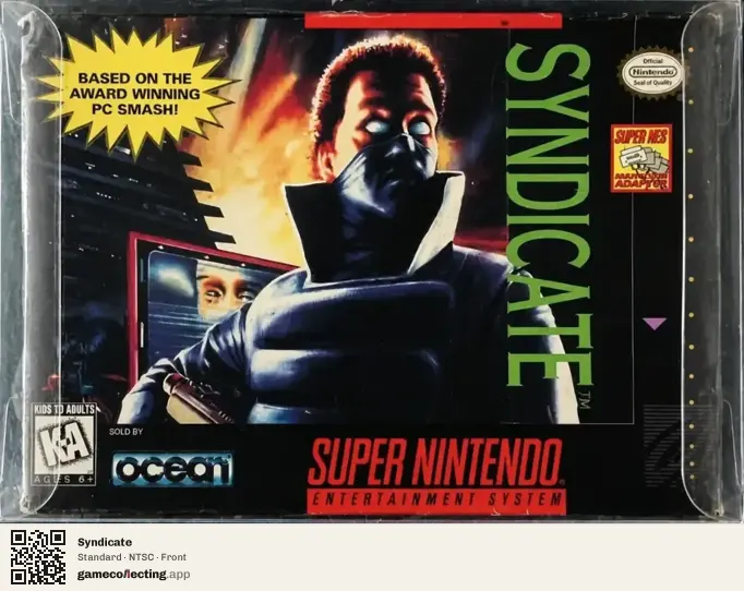 Syndicate Super Nintendo Entertainment System, NTSC box front