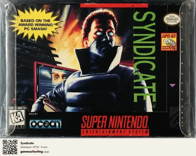 Syndicate Super Nintendo Entertainment System, NTSC box front