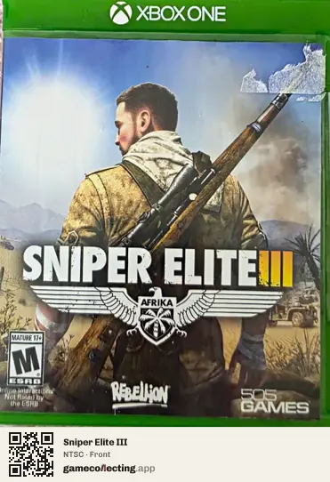 Sniper Elite III Xbox One, NTSC box front