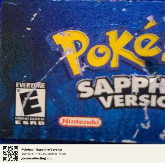 Pokémon Sapphire Version Game Boy Advance, Australia box front
