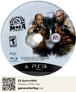EA Sports MMA PlayStation 3, NTSC disc