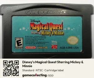 Disney's Magical Quest Starring Mickey & Minnie Game Boy Advance, NTSC cartridge label