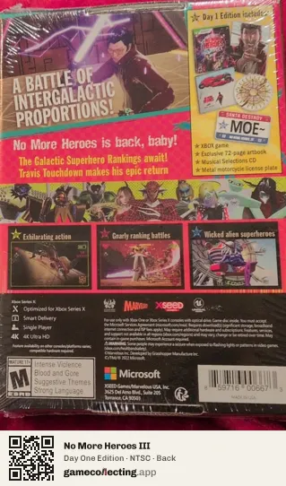 No More Heroes III Xbox Series X, NTSC box back