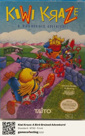 Kiwi Kraze: A Bird-Brained Adventure! Nintendo Entertainment System, NTSC box front