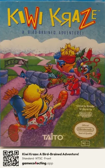 Kiwi Kraze: A Bird-Brained Adventure! Nintendo Entertainment System, NTSC box front
