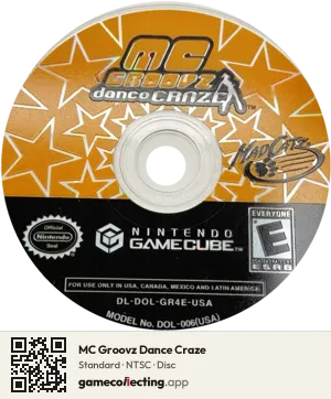 MC Groovz Dance Craze Nintendo GameCube, NTSC disc