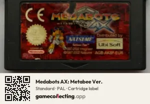 Medabots AX: Metabee Ver. Game Boy Advance, PAL cartridge label