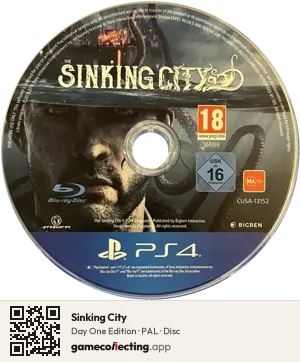 Sinking City PlayStation 4, PAL disc