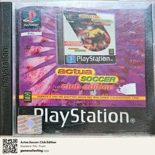Actua Soccer: Club Edition PlayStation, PAL box front