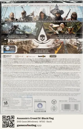 Assassin's Creed IV: Black Flag Computer, NTSC box back