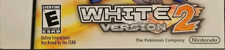 Pokémon White Version 2, the ESRB box on its front