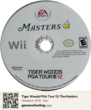 Tiger Woods PGA Tour 12: The Masters Nintendo Wii, NTSC disc