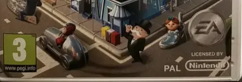 Monopoly Streets, the PEGI square on its front