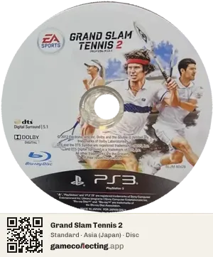 Grand Slam Tennis 2 PlayStation 3, Asia disc