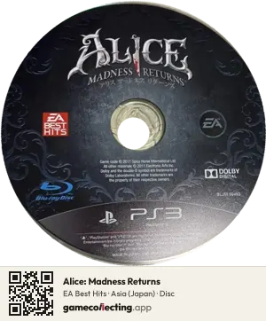 Alice: Madness Returns PlayStation 3, Asia disc