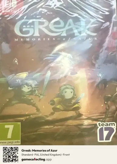 Greak: Memories of Azur Nintendo Switch, United Kingdom box front