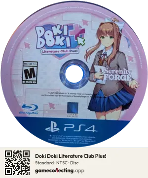 Doki Doki Literature Club Plus! PlayStation 4, NTSC disc