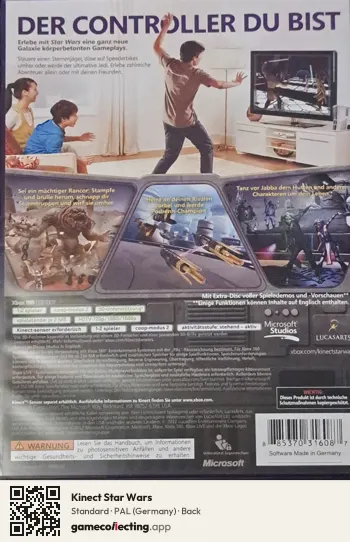 Kinect Star Wars Xbox 360, Germany box back