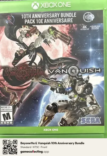 Bayonetta & Vanquish 10th Anniversary Bundle Xbox One, NTSC box front