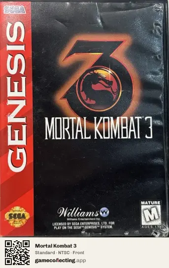Mortal Kombat 3 Sega Mega Drive / Genesis, NTSC box front