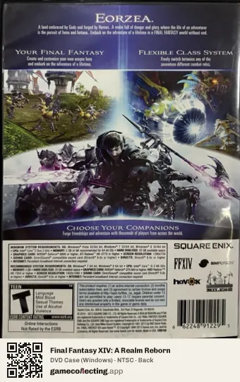 Final Fantasy XIV: A Realm Reborn Computer, NTSC box back