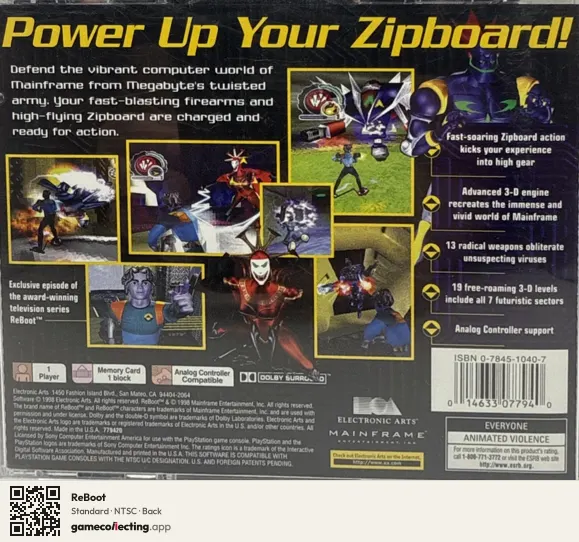 ReBoot PlayStation, NTSC box back
