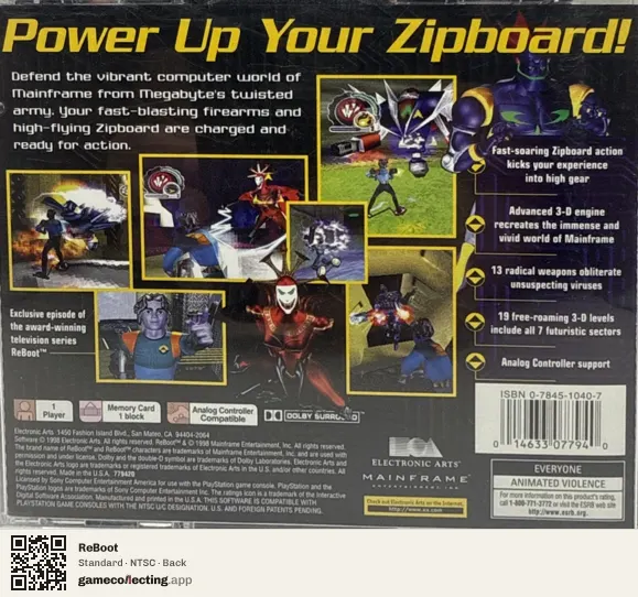ReBoot PlayStation, NTSC box back