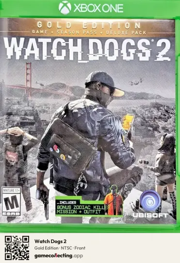 Watch Dogs 2 Xbox One, NTSC box front
