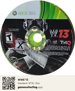 WWE '13 Xbox 360, NTSC disc