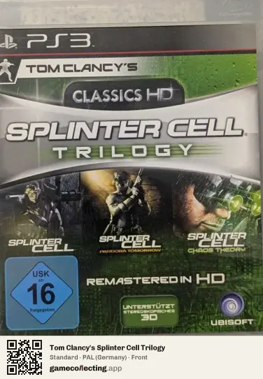 Tom Clancy's Splinter Cell Trilogy PlayStation 3, Germany box front