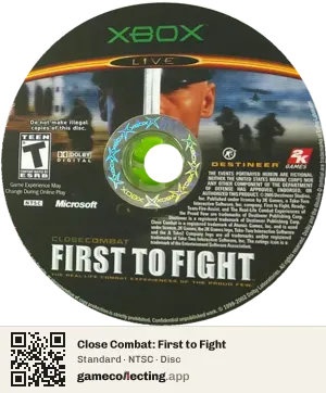 Close Combat: First to Fight Xbox, NTSC disc