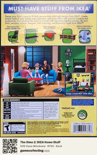 The Sims 2: IKEA Home Stuff Computer, NTSC box back