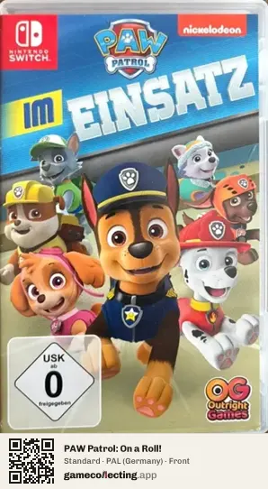 PAW Patrol: On a Roll! Nintendo Switch, Germany box front