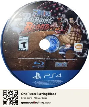 One Piece: Burning Blood PlayStation 4, NTSC disc