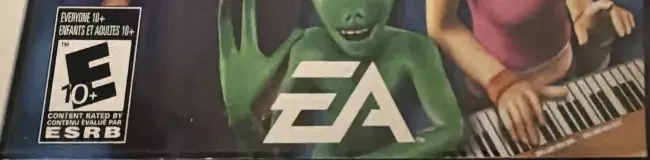 The Sims 2, the ESRB box on its front