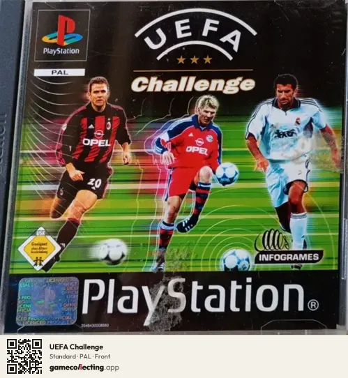 UEFA Challenge PlayStation, PAL box front