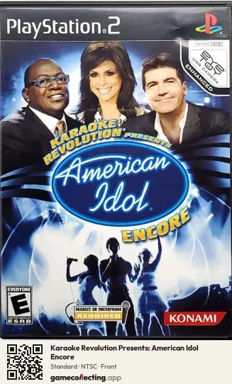 Karaoke Revolution Presents: American Idol Encore PlayStation 2, NTSC box front