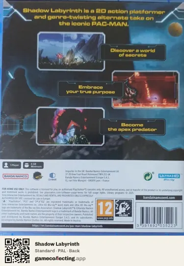 Shadow Labyrinth PlayStation 5, PAL box back