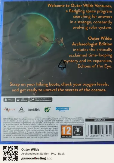 Outer Wilds PlayStation 5, PAL box back