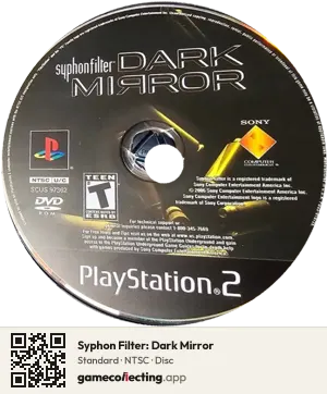 Syphon Filter: Dark Mirror PlayStation 2, NTSC disc
