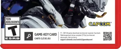 Pragmata, the ESRB box on its front