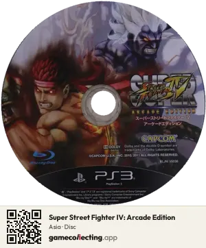 Super Street Fighter IV: Arcade Edition PlayStation 3, Asia disc
