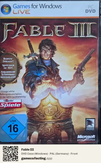 Fable III Computer, Germany box front