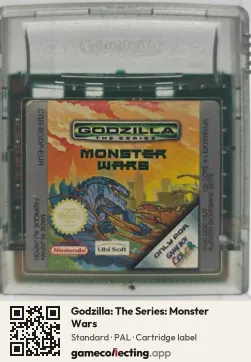Godzilla: The Series: Monster Wars Game Boy Color, PAL cartridge label